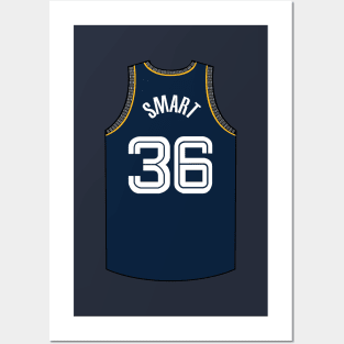 Marcus Smart Memphis Jersey Dark Blue Qiangy Posters and Art